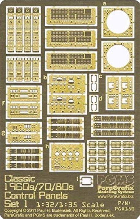 ParaGrafix Classic 1960's, 70's and 80's Control Panels, Photoetch Set 1 - 1:32/1:35 Scale - PGX150